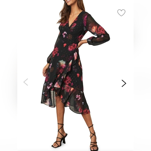 Floral wrap midi dress - Picture 1 of 2